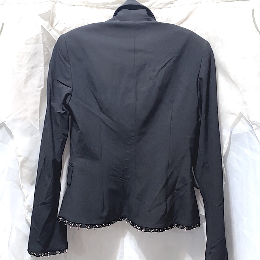 NWT CACHE BLK TUXEDO LINE HOOK&EYE JACKET SZ 4 - Picture 9 of 10